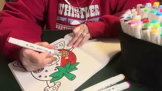 ASMR | relaxing coloring 🖍️ (gum chewing no talking)