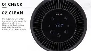 Instant&trade; Air Purifiers with Plasma Ion Technology, Large AP300 & Medium AP200 - How It Works 3 Steps