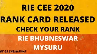 RIE CEE 2020|DOWNLOAD YOUR RANK CARD|2 YrB Ed M Ed RANK CARD RELEASED