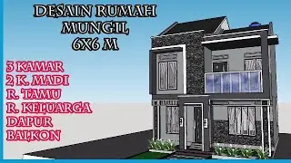 Desain Rumah Kecil Istimewa 6x6 Meter/ 3 Kamar + Balkon