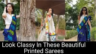 LimeRoad : Look Classy In These Beautiful Printed Sarees