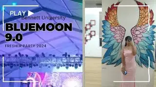 || BlueMoon9.0 #freshersparty 2024 at Bennett University||#vlog #dailyvlog#freshers #party #music