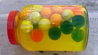 Breaking rainbow glass bottles ⚠️🔥 Crushing Crunchy & Soft Things !