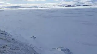 Frozen Paravani Lake. Javakheti, Georgia