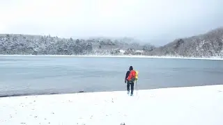 霧島連山登山　膳棚の大氷瀑、大幡池湖畔で雪中テント泊　2023.1.28-29
