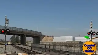 [4K] West Corona Metrolink Station. Railroad Crossing, Corona, CA