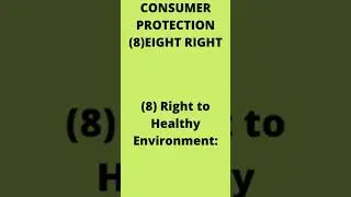 CONSUMER PROTECTION 8 EIGHT RIGHT