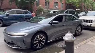 Lucid Test Car Driver Totals Parked Mercedes Benz on UES  -NYC