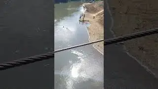 Very scary across the swing wooden bridge #shorts