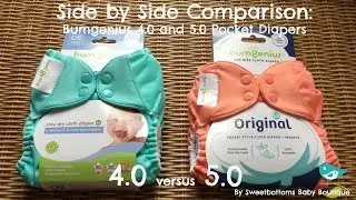 Bumgenius 4.0 versus 5.0 Cloth Diapers: A Side by Side Comparison by Sweetbottoms Baby Boutique
