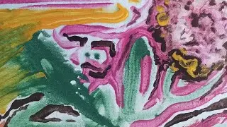 Abstract Painting On The Spot by Starving Artist with  Dialogue