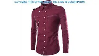 Slide Fashion England Style Long Sleeve Cargo Shirt Casual  Epaulet Double Pocket  Slim Fit Long Sl