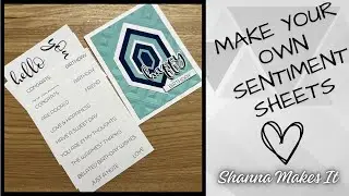 Make your own sentiment sheets in advance, oh and a card too! #spellbinders #cardmaking