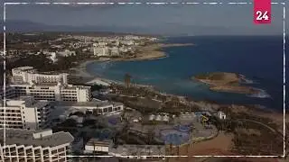 AERIAL SHOTS of a deserted touristic destination in Cyprus