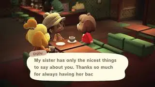 (ACNH) Digby and Isabelle together at The Roost :)