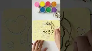 Mewarnai anak kecil ini dengan pasir warna part 1 #shorts