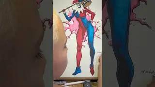 Comic Harley Quinn. Referenced art by David Finch #viralvideo #fyp #foryou #art #harleyquinn #fun