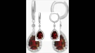 Sterling Silver Pear Shape 9x7mm Drop Earrings Dangling On Huggie Hoop