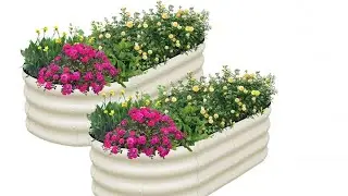 SnugNiture Galvanized Raised Garden Bed Outdoor, Oval Metal Planter Box Planting Plants Vegetables