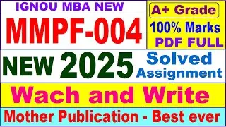 MMPF 004 solved assignment 2025 in English || mmpf 004 solved assignment 2025 || ignou mmpf004 2025