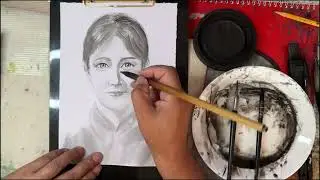 251209 每日水墨人物素描  Daily Water-ink Portrait Sketch  수묵 인물 스케치 水墨画の人物スケッチ