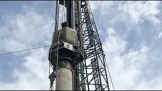 Live pile driver diesel hammer