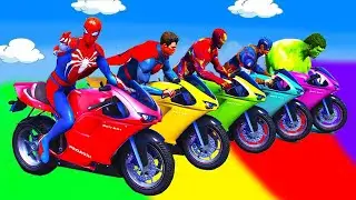 SPIDER-MAN against JUDY Ride on Motorcycle STUNT FUNNY MOMENTS | GTA 5 MULTIVERSE