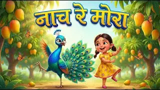 नाच रे मोरा | Nach Re Mora 2.0 - Marathi Rhymes for Kids |  3D Peacock Song | Memaw Toons