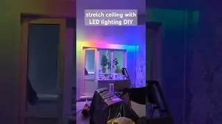 stretch ceiling with LED lighting #diy #diyceiling #strechceiling