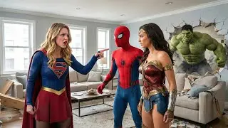 HORRIFYING JEALOUSY: Supergirl destroys Spider-Man's house because of Wonder Woman! ( Short Film)