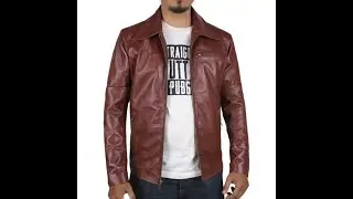 Mens Classic Brown Leather Jacket | Available in 10 differnt colors