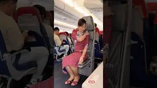 Lion Air Airbus A330 flight attendants wear seat belts