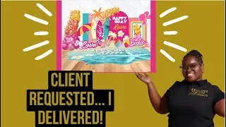 Customize a Barbie Birthday backdrop with Me | Editable Canva Template