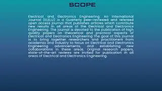Electrical and Electronics Engineering: An International Journal (ELELIJ)