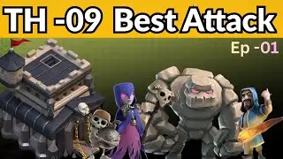 TH9 best Attack Strategy | Golem Witch Wizard Best War Attack | Clash of Clans Sinhala