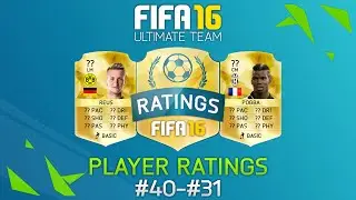 Fifa 16 Official Player Ratings! Ft Reus, Pogba, Vidal, Benzema & More! #2 (40-31)
