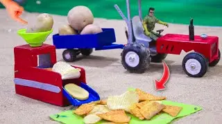 Diy mini Potatoes Chip Cutting Machine | @meroidea63164  #scienceproject #sanocreator