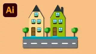 Home Flat Design on illustrator || Adobe illustrator Tutorial 🏘🏘