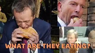 OMG IS HE REALLY EATING THIS!!! Bill Shorten, Tony Abbott and Kevin Rudd