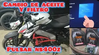 Cambio de aceite y filtro Pulsar NS400Z primer servicio
