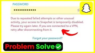 Snapchat Temporarily Disabled Fix | Snapchat Unusual Activity Error | Snapchat Login Problem Solved