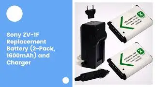 Sony ZV-1F Replacement Battery (2-Pack, 1600mAh) and Charger