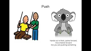Mapleton Lilyponds Park Communication Board Key Word Sign tutorial - Push