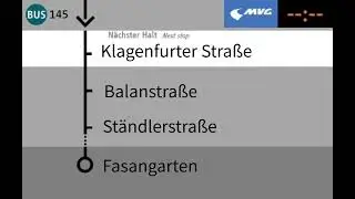 Ansage Bis Fasangarten Linie 145 MVG München Komplette Route