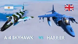 Harrier Jump Jet Intercepts A-4 Skyhawk/Falklands war/DCS