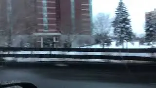 A drive through downtown Buffalo, NY on I-190