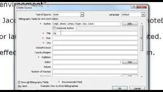 Insert a citation - Book Part 1 - Word 2010 APA 6th ed.