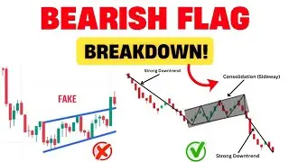Bearish Flag Pattern &mdash; Most Accurate Breakdown Strategy Explained! #stockmarket #trading