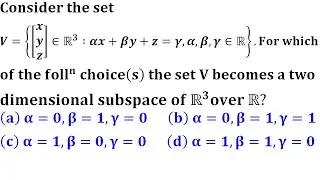 Subspace of r3 || IIT Jam Mathematics 2016