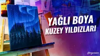 KUZEY YILDIZLARI NASIL YAPILIR? | BASİT YAĞLI BOYA ÇALIŞMASI